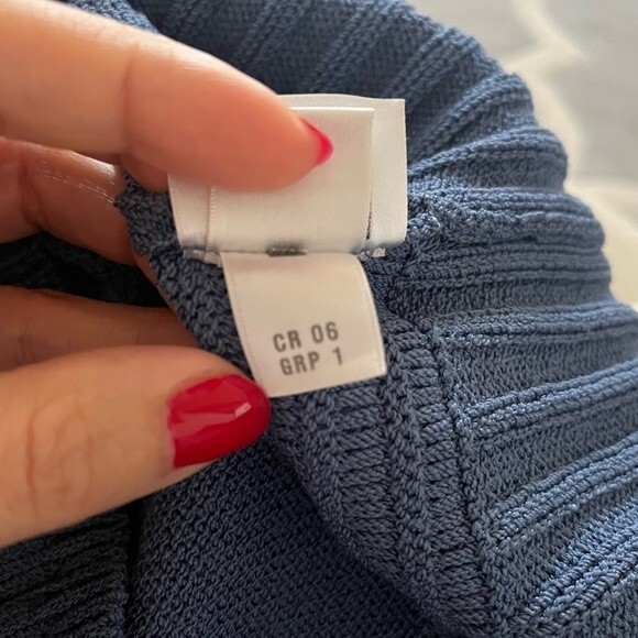 St.John Sport By Marie Gray Santana Knit Ribbed Short Sleeve Top in Blue S NWOT - Picture 6 of 12